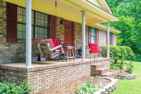 front porch with cushioned seating
