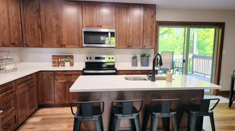 Stocked kitchen with, toaster, oven, micro, dishwasher, blender and keurig