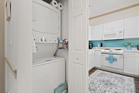 For your convenience, a stacked washer and dryer unit is included in the condo.