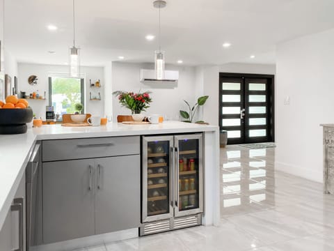 Kitchen | Counter space and temp. controlled mini fridge.