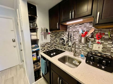 Fully Stocked Kitchenette with Full Size Refrigerator