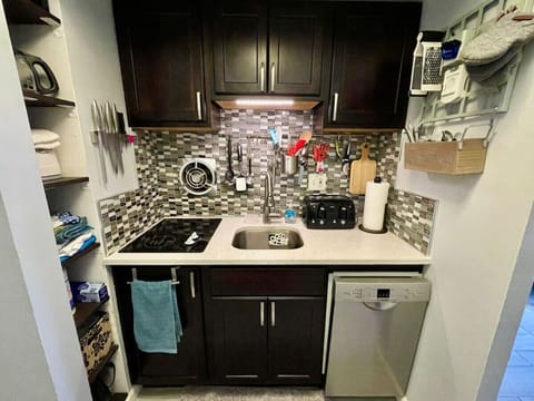 Fully Stocked Kitchenette with Full Size Refrigerator