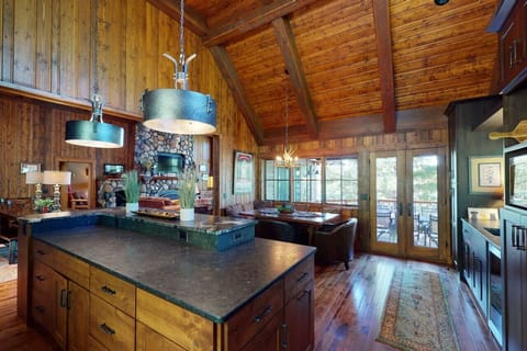 Kitchen island and breakfast nook.