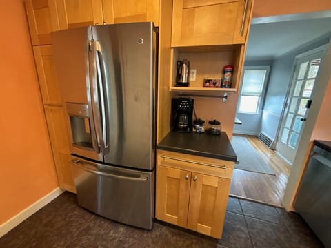 Enjoy the newer side-by-side stainless fridge