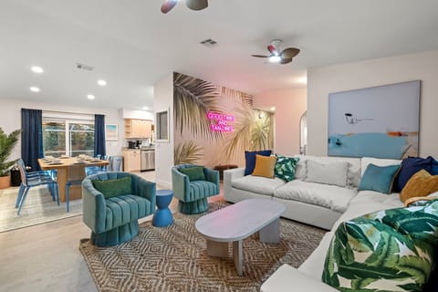 Escape to paradise without leaving home in our living room adorned with tropical accents