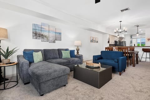 Spacious living room with lanai access