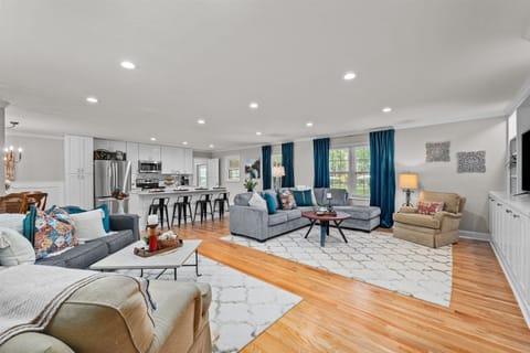 view of living room and kitchen