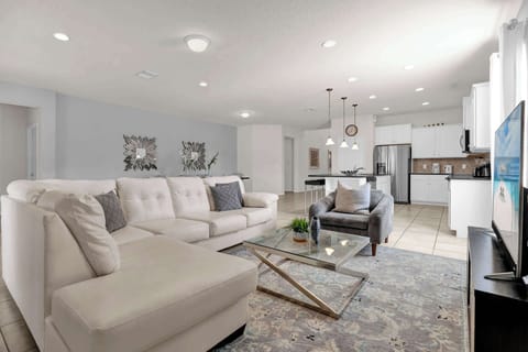 Contemporary Living Room with Smart TV 