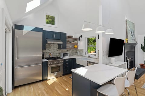 View of kitchen with stainless appliances