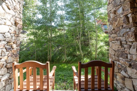 Exterior: Private patio, outdoor table and chairs, nature views