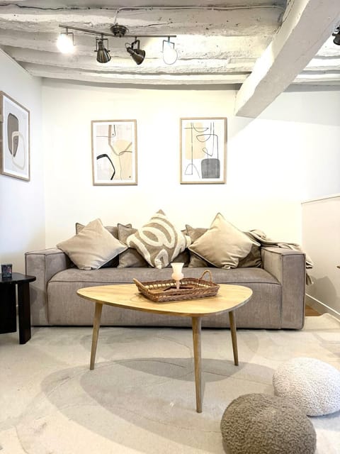 Salon avec canapé lit double