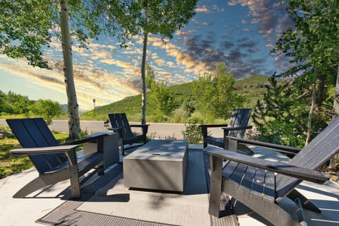 Private Patio on a quiet street up the hill