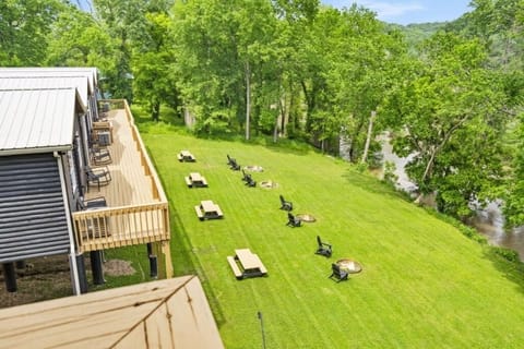 A common deck for friends & family to take in the beauty. But sleep in private!