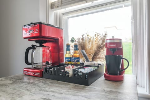 Fully stocked coffee bar