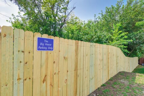 Private parking lot in the back.