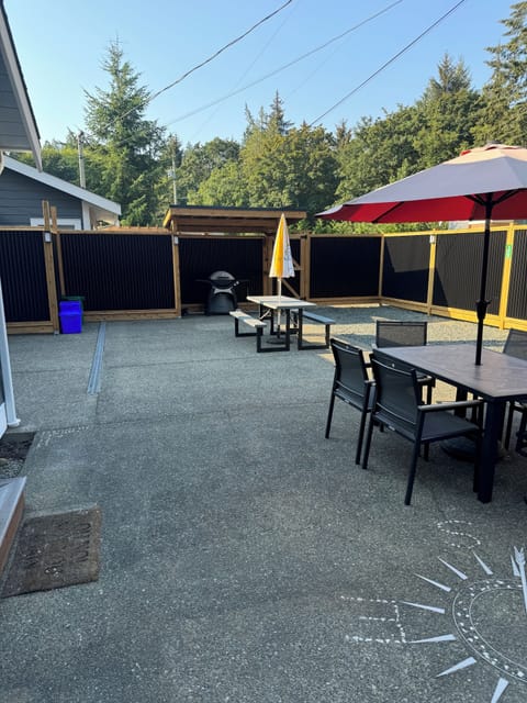 Enclosed private patio area