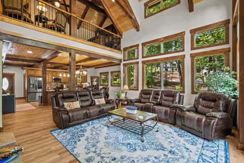 Living room with large windows for a beautiful view of the Lake