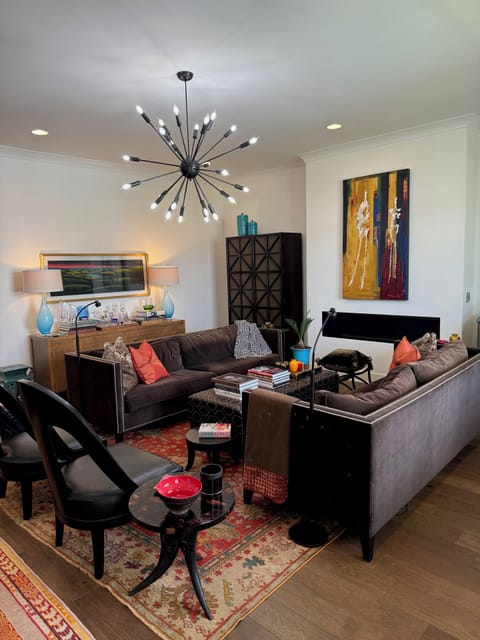 Living Room with sofas that can accomodate 2 twin sleeping spaces