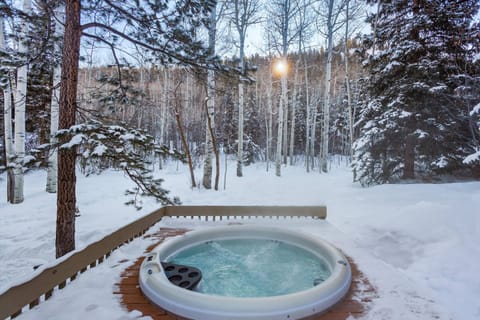 Soak in the private hot tub after a day on the slopes!