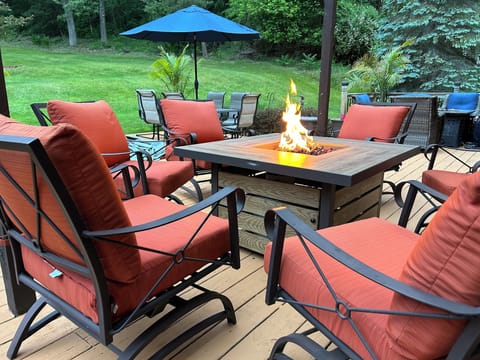 One of TWO fire table! Perfect for the beautiful Northern Michigan evenings!!