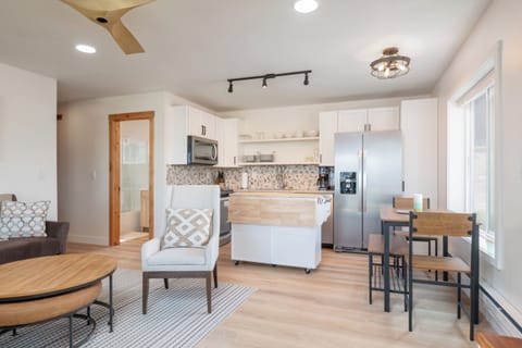 Enter into an elegantly decorated living area.