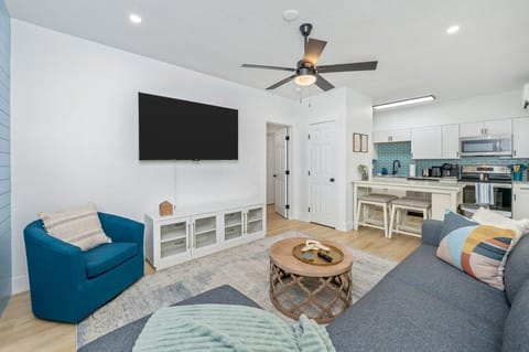 Enjoy quality time with your loved ones in this living room, equipped with a sofa bed and smart TV