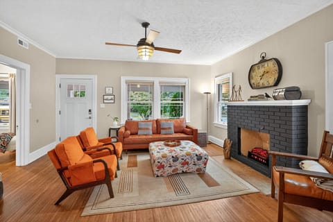 Welcome to The Cherry St House. This century-old home has been remodeled to provide a luxury stay experience. The living room is a clean, comfortable, and beautifully decorated space, perfect for relaxing with family and friends.