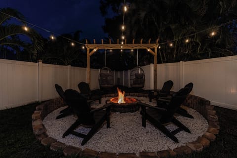 Outside Fire pit night time view