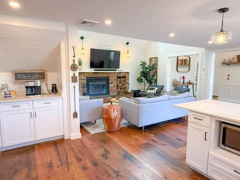 Kitchen with Coffee area overlooking the living room