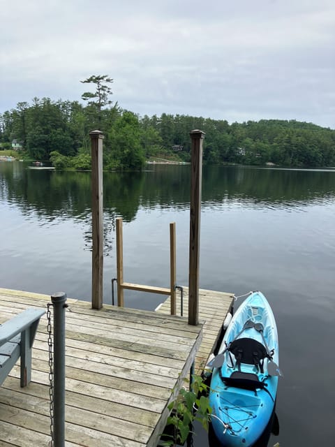 Your private dock with island / mountain view and double kayak awaits!