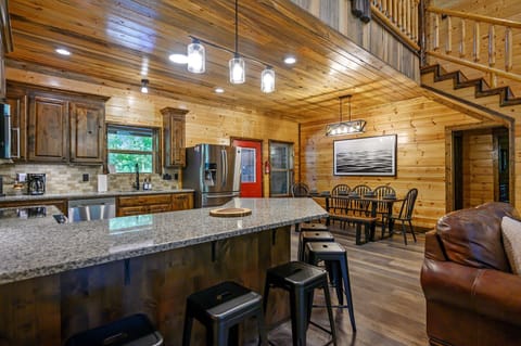 [Main level] Dining table seats 8, island seats 6