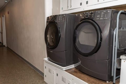 Shared washer and dryer available for guest use.