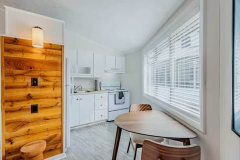 Updated kitchen for preparing all the meals and a eat in dining area.