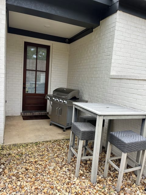 Patio set and gas grill