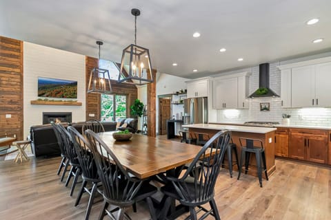 Dining table for 10 and island seating for 4