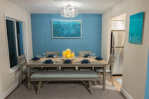 Enjoy an intimate dining experience with seating for 8 per level, perfect for family meals and gatherings.