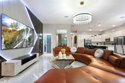 Luxurious comfort meets high-tech elegance: Relax in style with this stunning living room setup