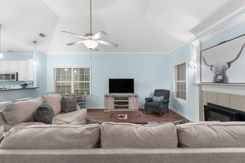 Photo of TV and sitting area