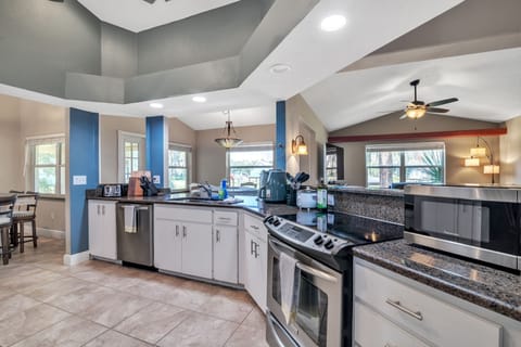 Indoors, Kitchen, Ceiling Fan, Microwave, Oven