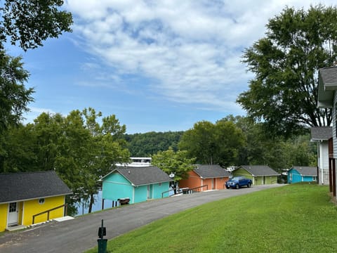 Pretty cabins in a row