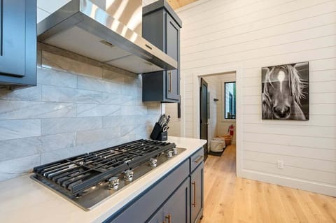 Gas stove top, double oven, and double dishwashers