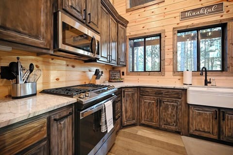 Fully stocked kitchen for preparing meals during your stay