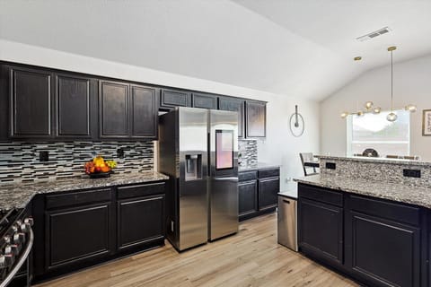 Bright, open concept kitchen and dining area