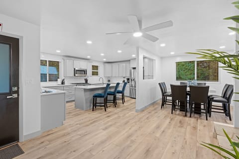 Indoors, Floor, Flooring, Kitchen, Dining Table