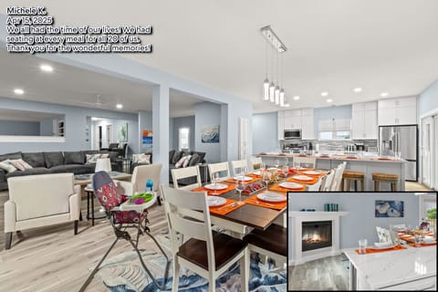 This dining room is built for hosting large family meals.