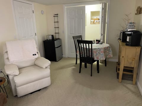 Dining table opens to seat four