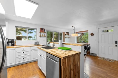 Kitchen with views of the lake