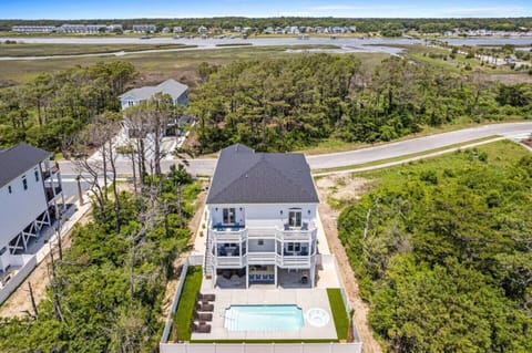 Aerial Rear View towards Intercoastal Waterway