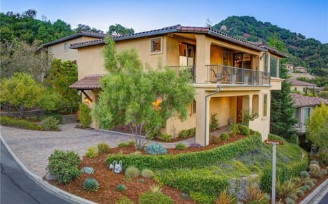 Elegant Mediterranean-style home nestled in a peaceful hillside community