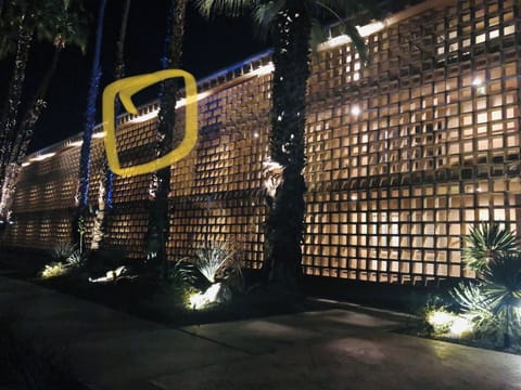 Nightime out side our unit on the 3rd floor main entry via exterior hallway